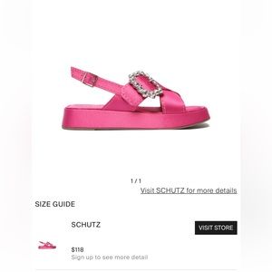 Schutz Celia Satin Glam Hot Pink Size 5.5B